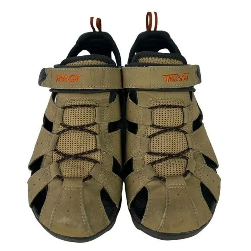 Teva Closed Toe Hiking Sandals Leather Trail Outdoor Sport Y2K Minimalist Mens 8